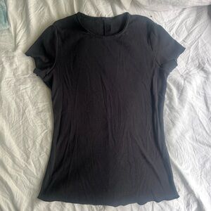 Skims Black Pointelle Tshirt Size Medium
